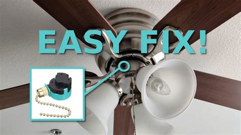 How To Replace Pull Chain In Ceiling Fan Ceiling Fan Pull Switch Broken Chain Replace Fix Hampton Bay - YouTube